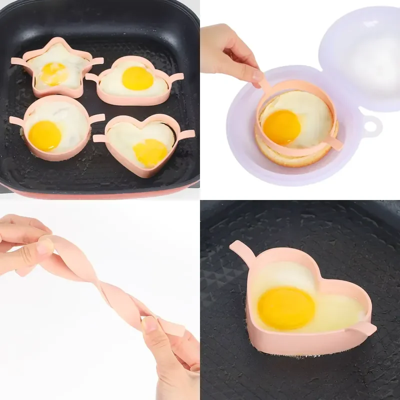 for Silicone Omelette Maker Eco Friendly Kitchen Accessories Dishwasher Washable Manual Frying Pan