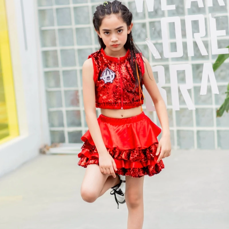 الأطفال أداء الجاز زي الترتر الفتيات الرقص الحديث التشجيع أداء رياض الأطفال زي تنورة رقص الفتيات