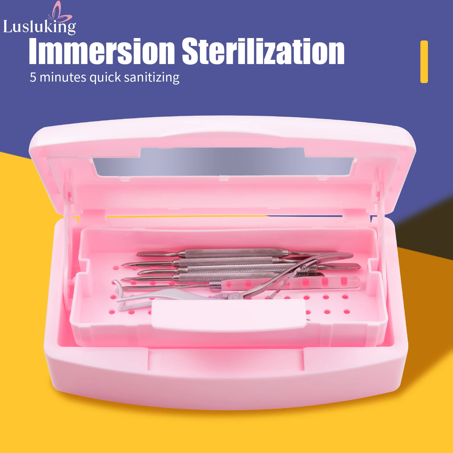 Manicure Tools Beauty Implement Sterilizing Tray Nail Tools Inside Disinfection Box Detachable Cleaning Nail Tools Storage Box