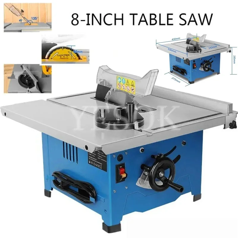 Small Multifunctional Household Woodworking Table Saw 8 Inches Oblique Cutting Circular Saw 45 Degree Cutting Machine equipment