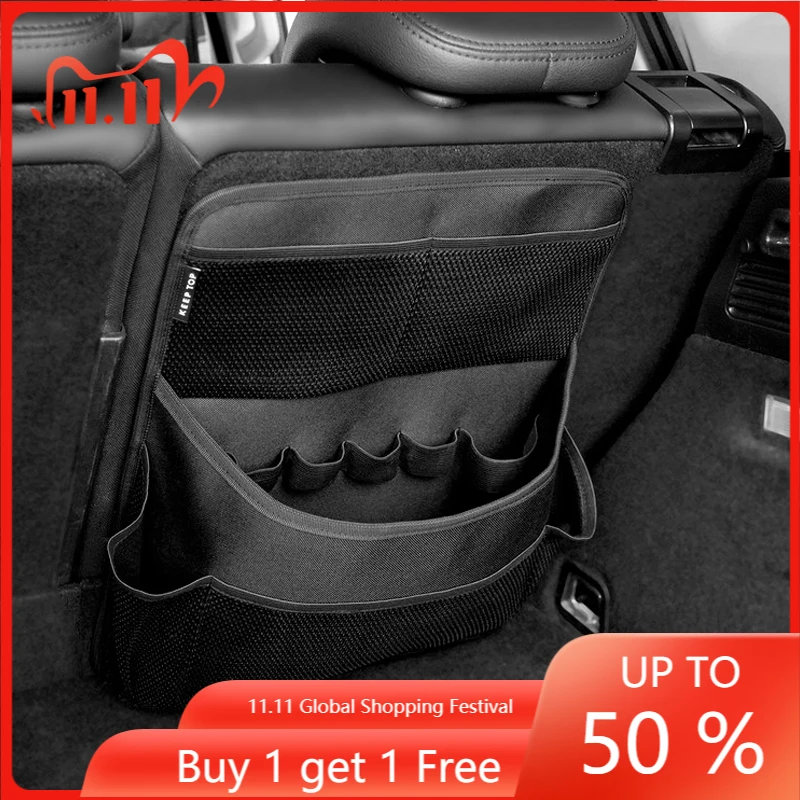 

for Geely Geometry C 2022 2023 2021 Car Rear Seat Organizer Anti-Kick Mats Trunk Hanging Bag Storage Net