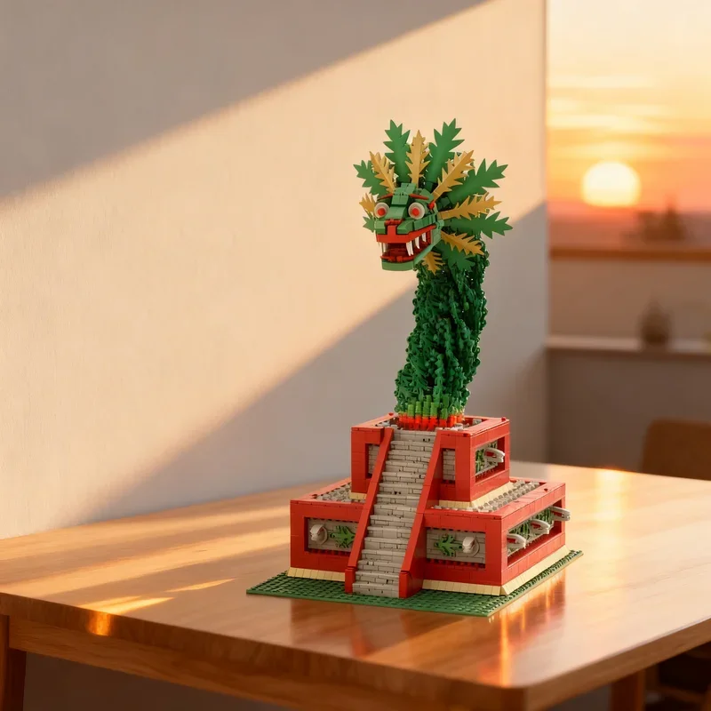 

2774 детали MOC Модель Городских Джунглей «Возвращение Кетцалькоатля», строительные блоки, архитектурные игрушки, рождественские подарки, развивающая идея для детей