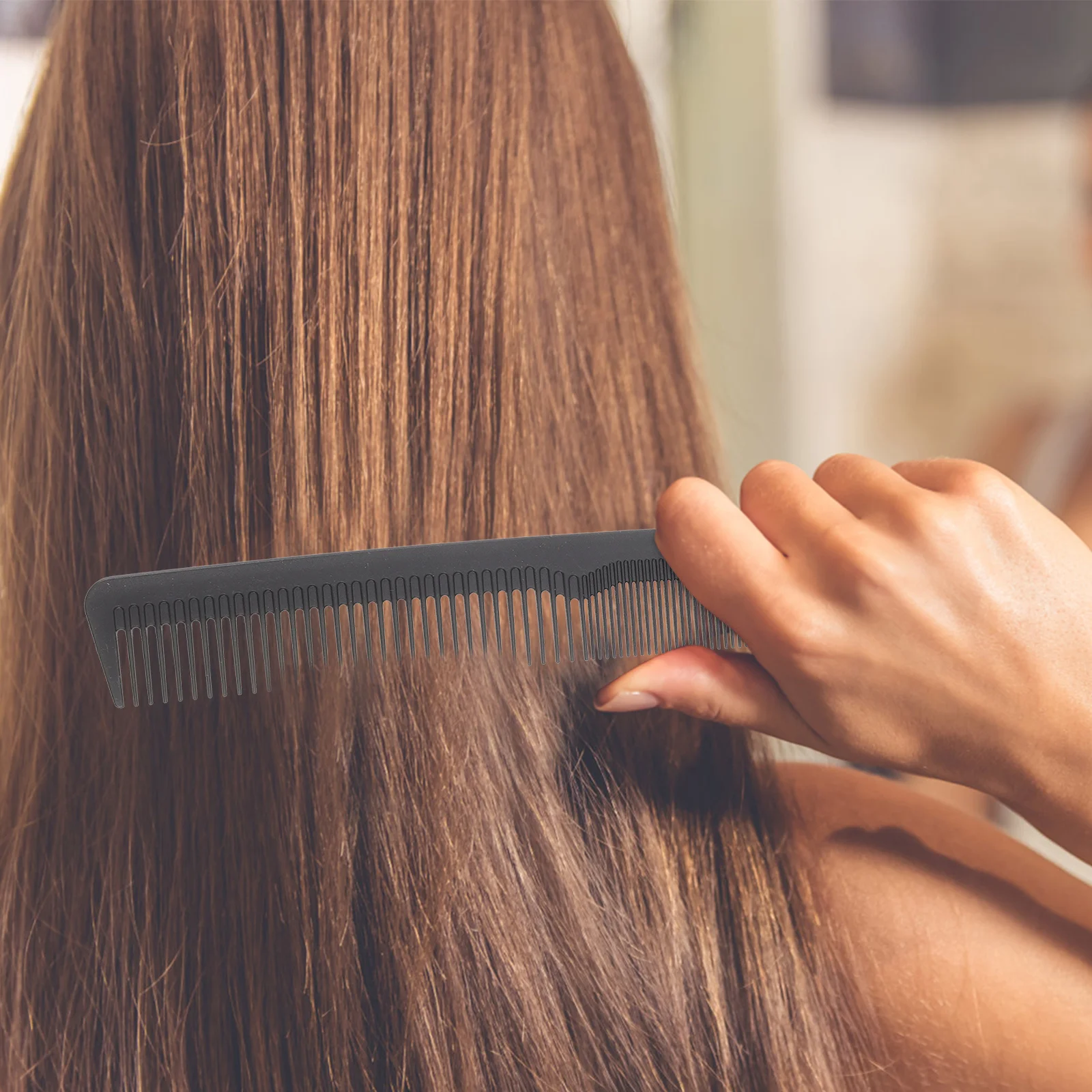 

6pcs Carbon Fiber Detangling Comb Double Tooth Hair Styling Combs For Salon Home Use Smooth Hairdressing Comb Portable Plastic