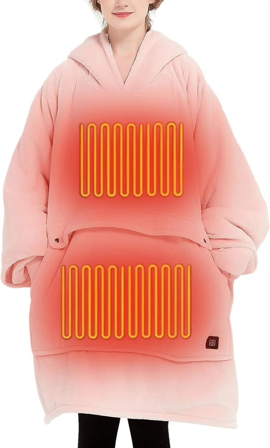 

Носимое одеяло с USB-подогревом, толстовка с капюшоном, портативная на батарейках для использования на открытом воздухе