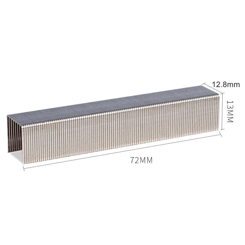 Caja de grapas de alta resistencia Deli 1000, 0013 grapas de 12x12mm, capacidad de 23/13 páginas, papeles de 70g, 100 unids/lote