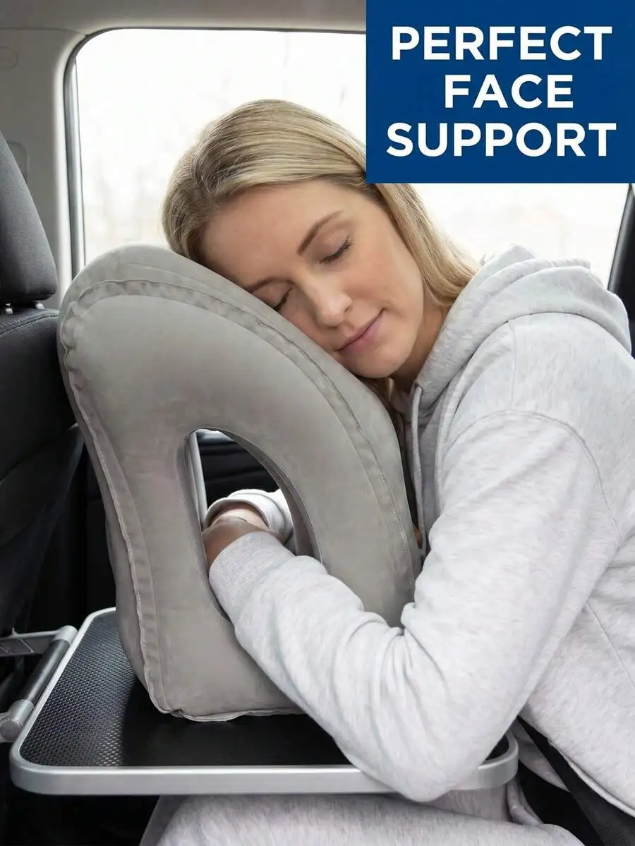 Space-Saving Inflatable Travel Pillow With Soft Portable Head Neck Rest Inflatable Pillow For Unisex Use Chic Travel Pillow To E