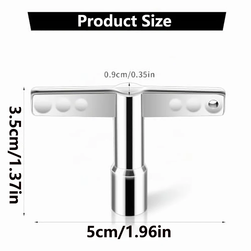 2PCS Metal Drum Tuning Key with 5.5mm Square Tip for Essential for Replacement Drummers Percussion Maintenance