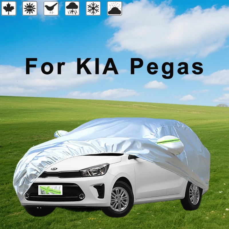 

All-Season Outdoor Protection Full Car Covers For KIA Pegas - Dustproof Snowproof Waterproof Sunshade Oxford Fabric