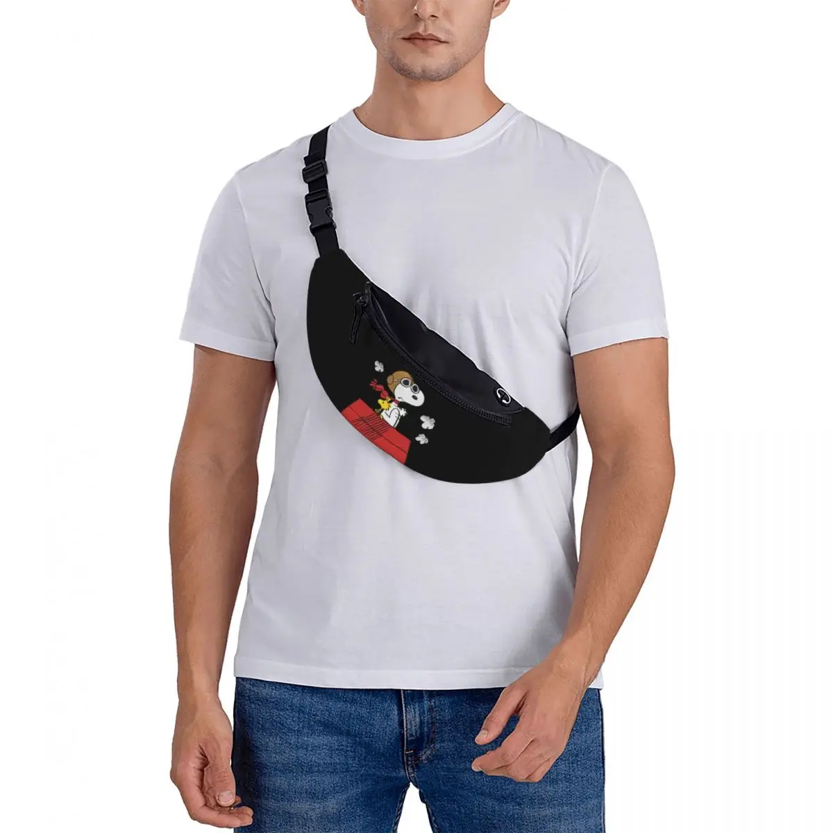 Snoopys Woodstock Fanny Bag para homens e mulheres, Cartoon Crossbody Waist Pack, Running Phone Money Pouch, Personalizado