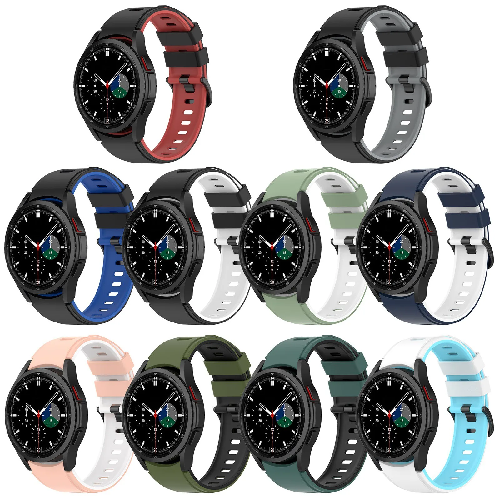 No Gaps Silicone sport band For Samsung Galaxy Watch 4 Classic 46mm 42mm Strap For Galaxy Watch4 44mm 40mm Wristband Bracelet