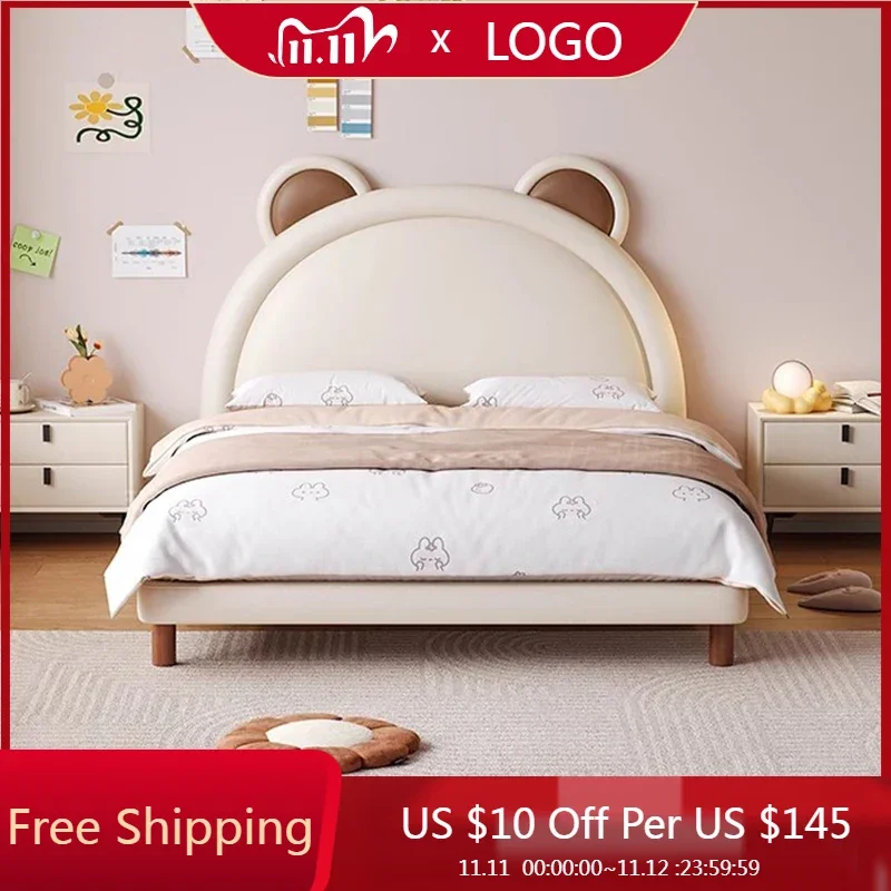 

Lazy Nordic Children Beds Nightstands Aesthetic Luxury Single Children Beds Bedroom Deluxe Letto Per Bambini Holder Furnitures