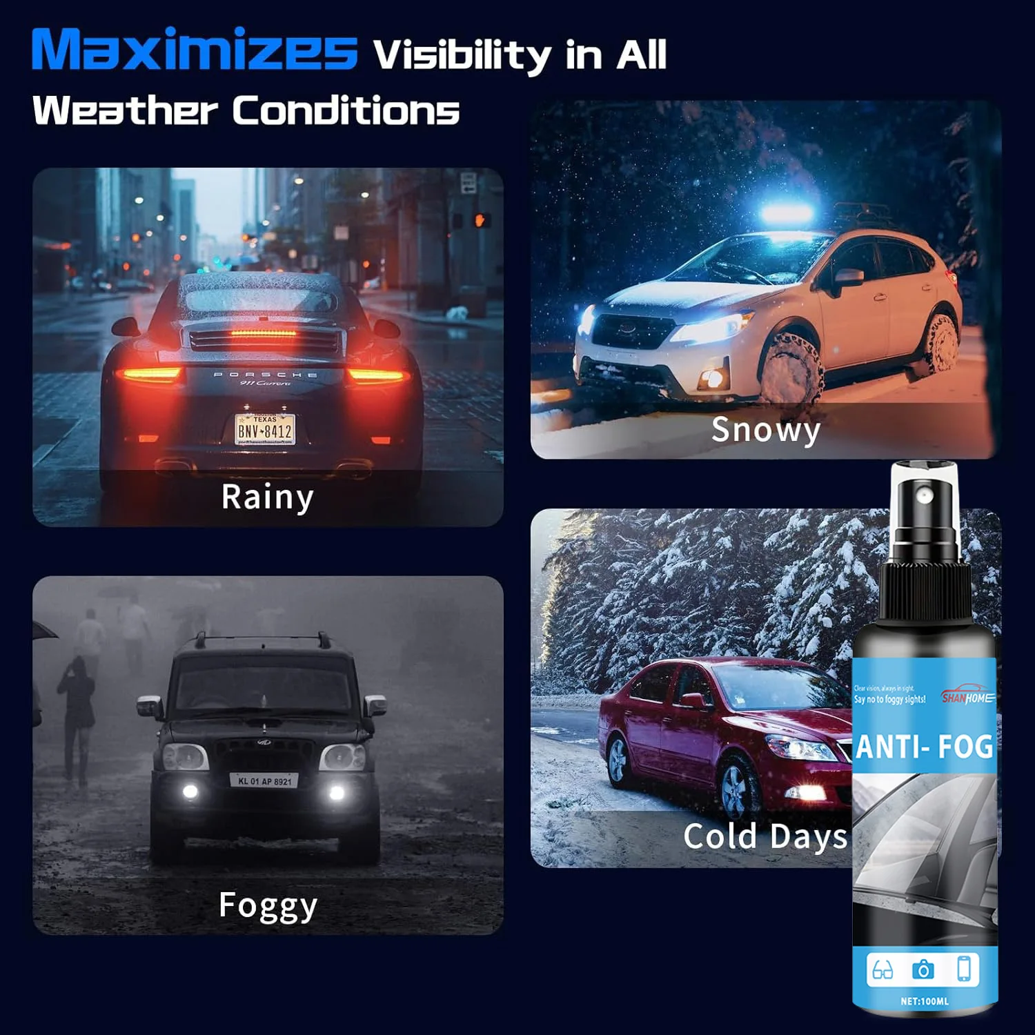 Car glass anti-fog agent   a magical product for removing fog on the front windshield inside the car-anti-fog spray