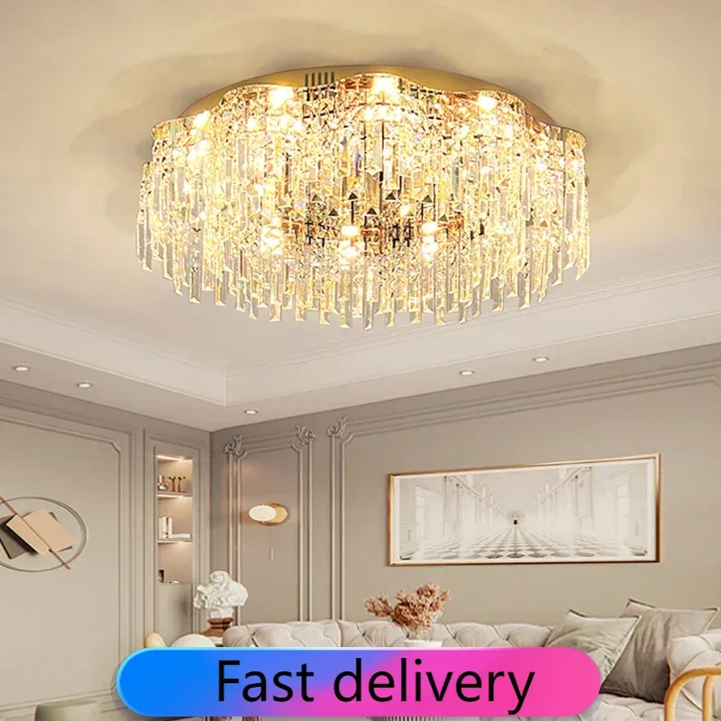 

Современный креативный роскошный хрустальный светодиодный потолочный светильник Wave Edge для гостиной виллы, спальни и столовой
