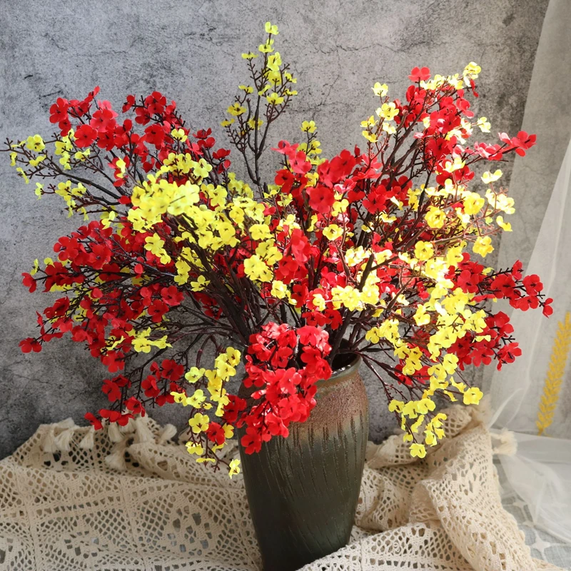 1 Stück Künstliche Blumen Kirschblüten Schleierkraut Valentinstag Heim- und Gartendekoration DIY Hochzeitssträuße Vasen Festzweig – Detail 4