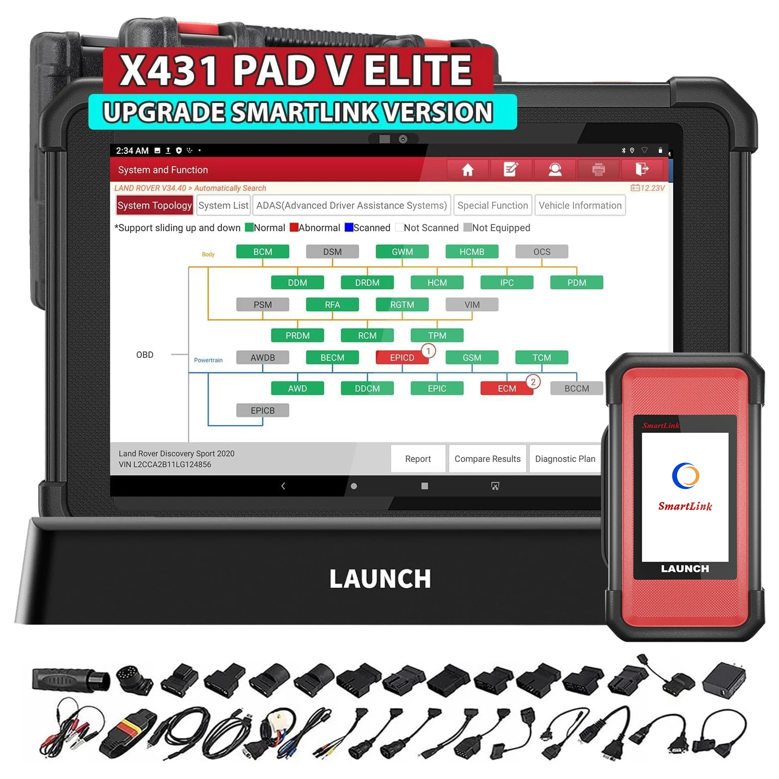 2024 X431 PAD V Elite J2534 Programming ECU Online Coding Programming Diagnostic Scanner Smartlink2.0 2 Years Free Update