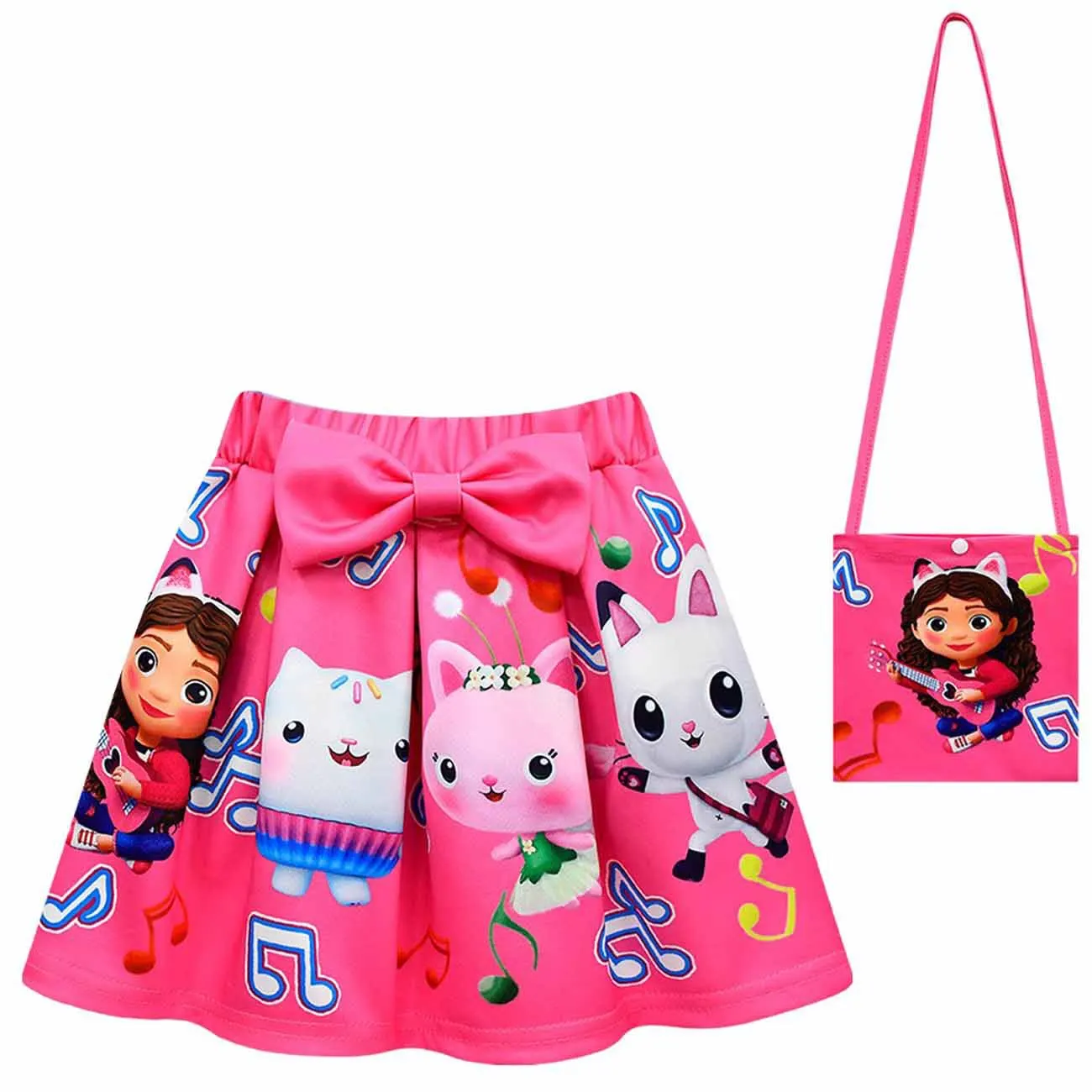 2023 Gabby\'s Dollhouse Kids Summer Gabby Cats T-shirt skirts Set Baby Girls Cute Princess Clothes Toddler Girls Birthday Party