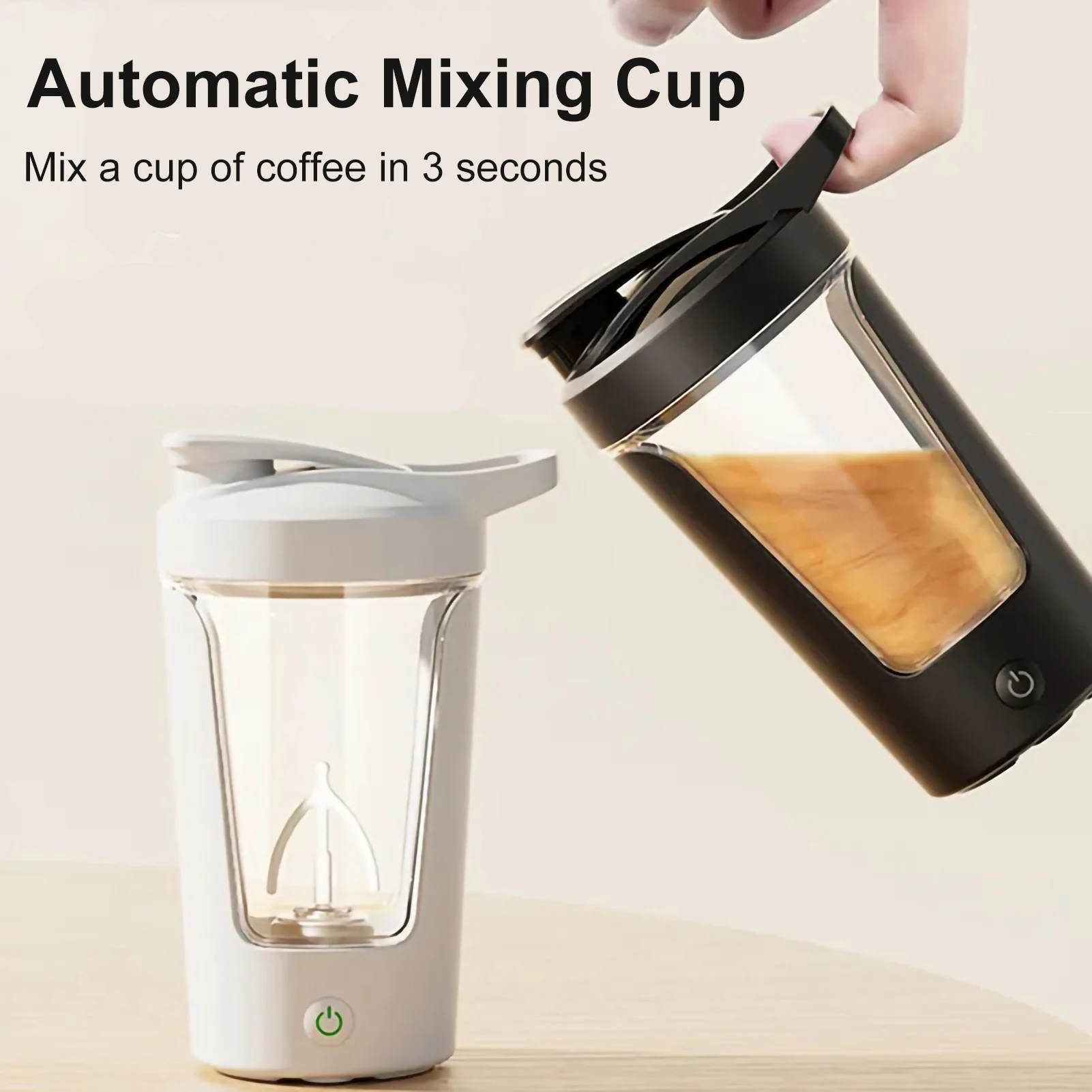 Type-c Rechargeable Mini Portable  Automatic Mixing Cup Coffee CupElectric Shake Cup Whey Protein Shaker Bottle