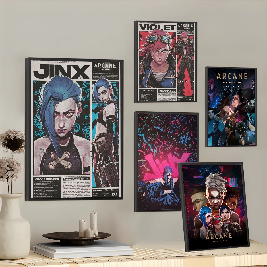 

Arcane League of Legends Poster Room Decor Home Decoration Wall Art Printing Waterproof Bathroom Room BedRoom Posters Gift
