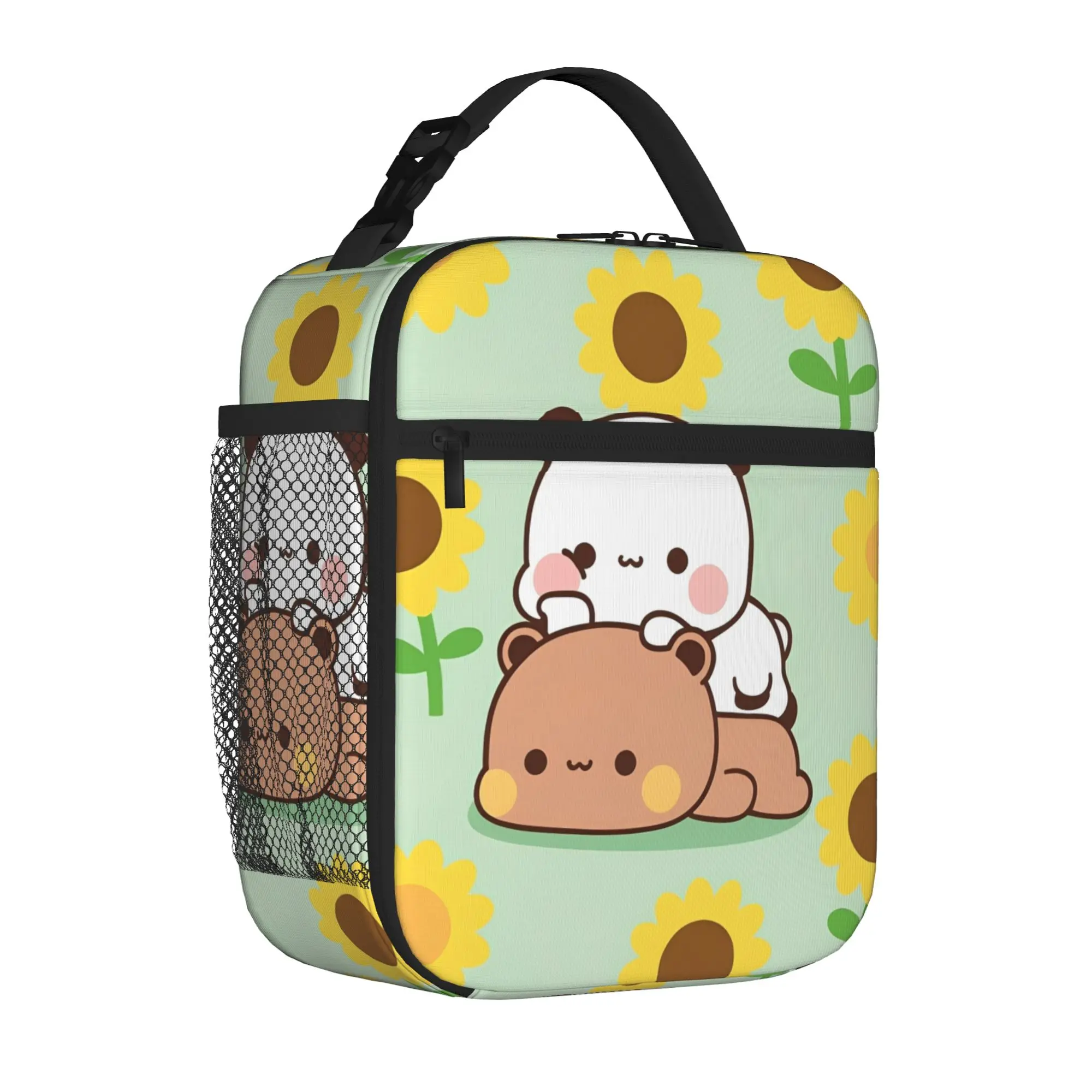 

Insulated Lunch Tote Bag Bubu Dudu Panda Bears Cartoon Cute Art Lunch Food Box INS Trendy Thermal Cooler Bento Box For Travel