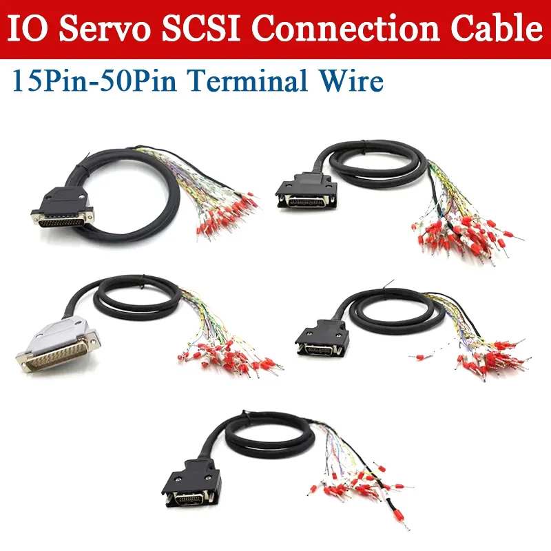 44Pin 50Pin IO Servo SCSI Connection Cable with Terminal for Panasonic Mitsubishi Yaskawa Delta 15/20/25/26Pin CN1 Control Wire