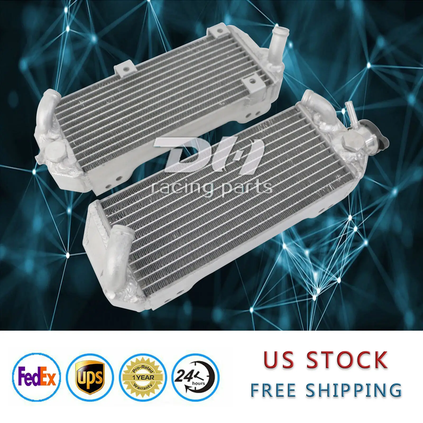 مشعاع ألومنيوم مصقول لسوزوكي DRZ400S 2000-2016/DRZ400SM 05-16 اثنين (L + R) أدوات أساسية لعشاق السيارات