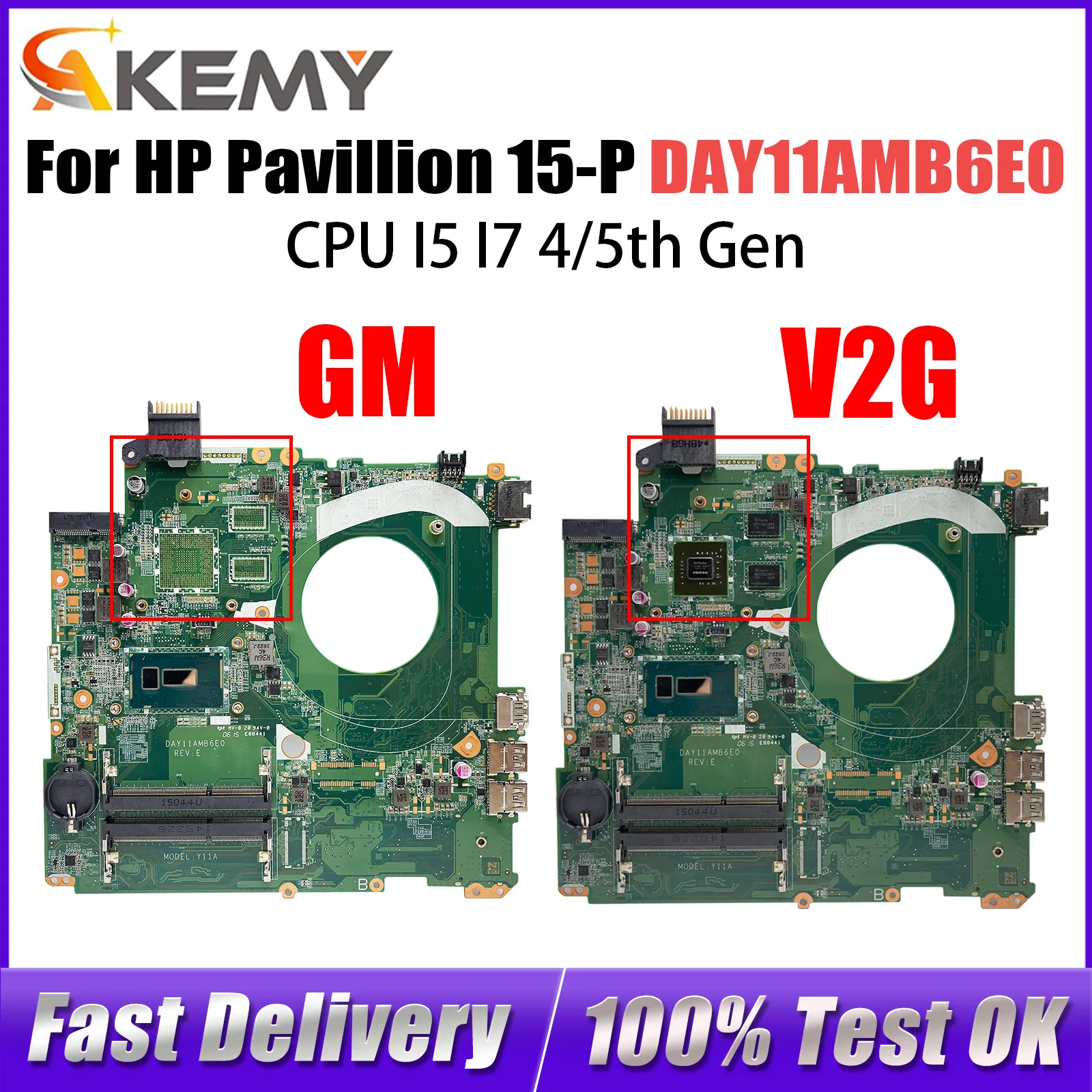 For HP Pavillion 15-P DAY11AMB6E0 Laptop Motherboard 787744-501 I7-5500U I7-4510U Mainboard fully test