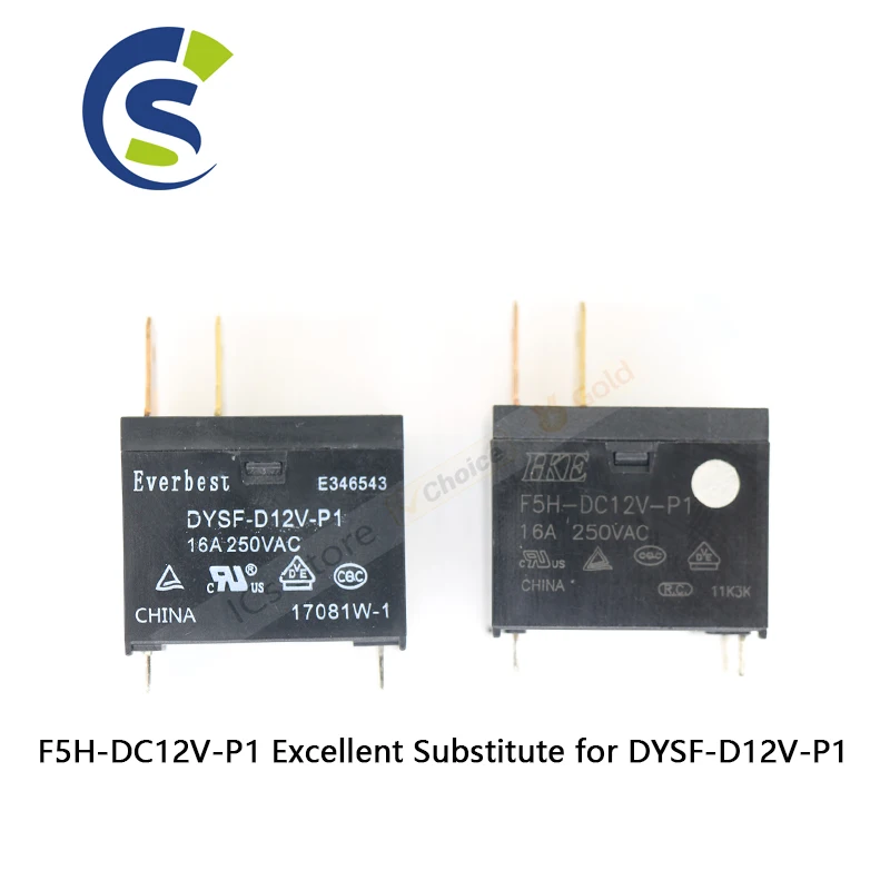 1pcs Relay DYSFD12VP1 16A 250VAC F5H-DC12V-P1 Excellent Substitute for DYSF-D12V-P1