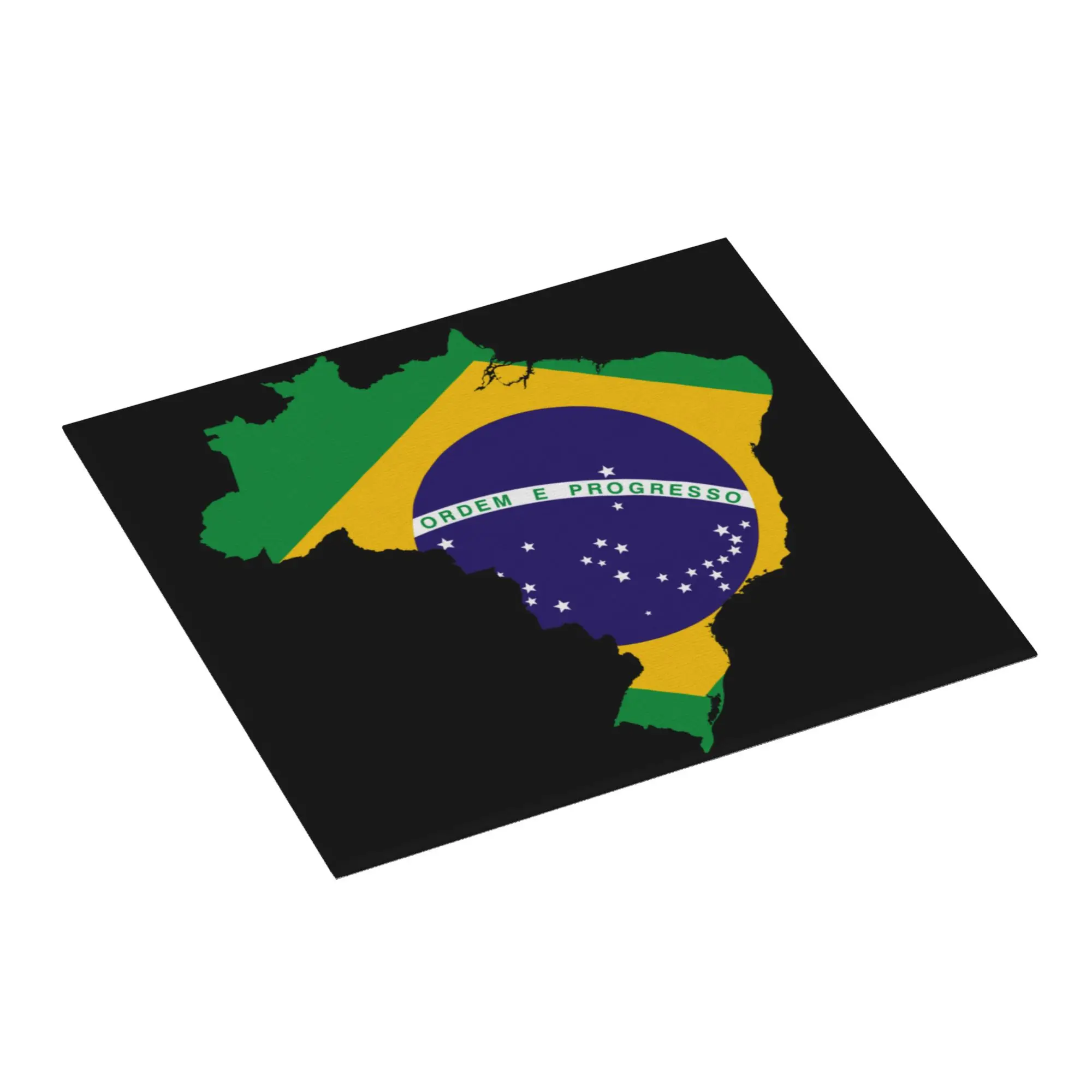 Brazilian Flag Inside Map Of Brazil Non‑Slip Waterproof Absorbent Barware Tableware Oil Proof Bathroom Drying Mat For Kitchen