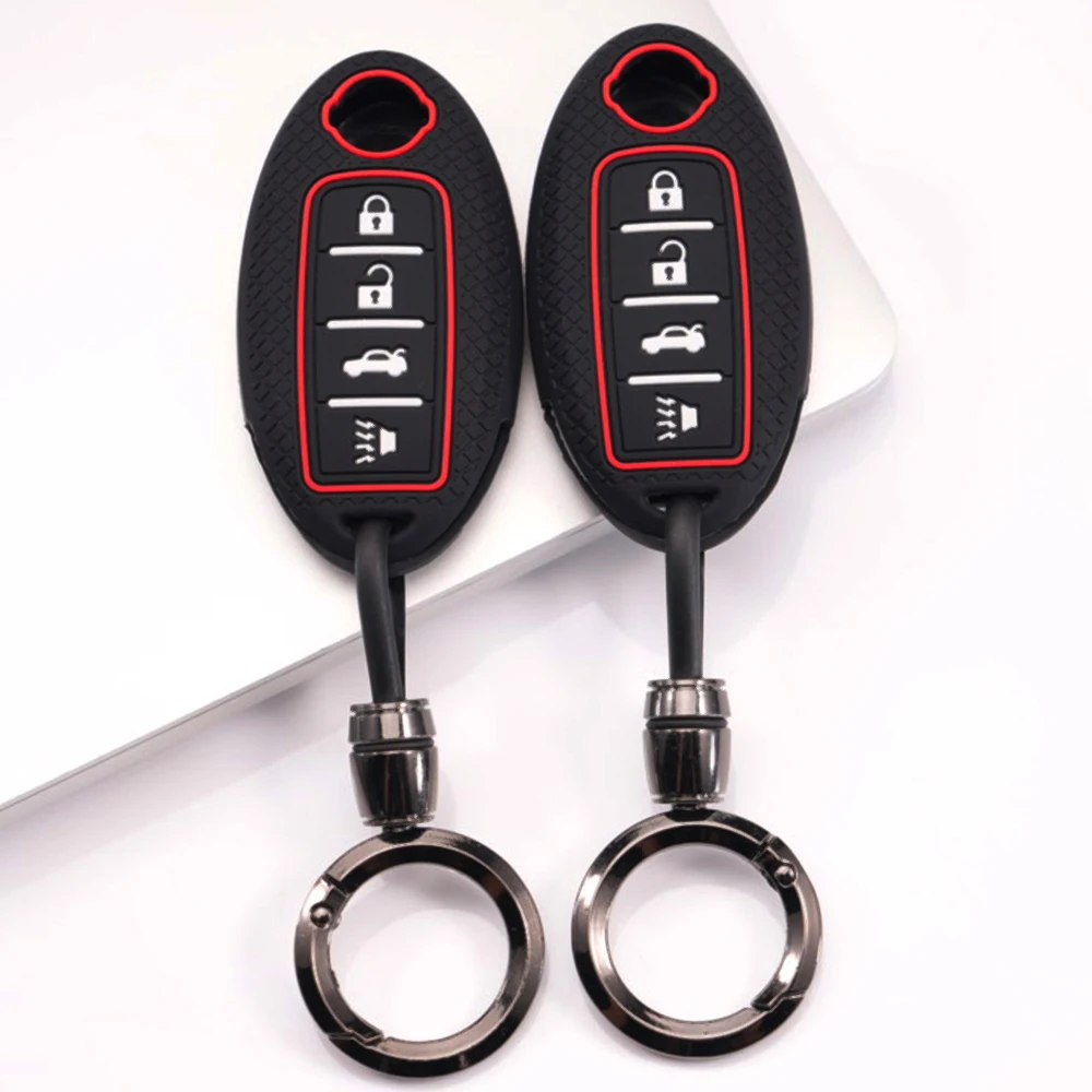 Remote Key Protector With Chain For Nissan Qashqai X Trail T32 T31 Juke J10 J11 Kicks Tiida Micra Altima Pathfinder Note Premium