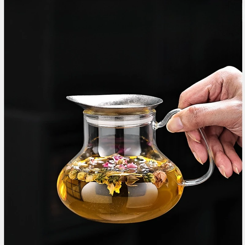 JUSTINLAU 600ml Heat-resistant Glass Teapot with Titanium Tea Strainer & Handle for Electric Ceramic Stove Home Gongfu Tea Set - view 6