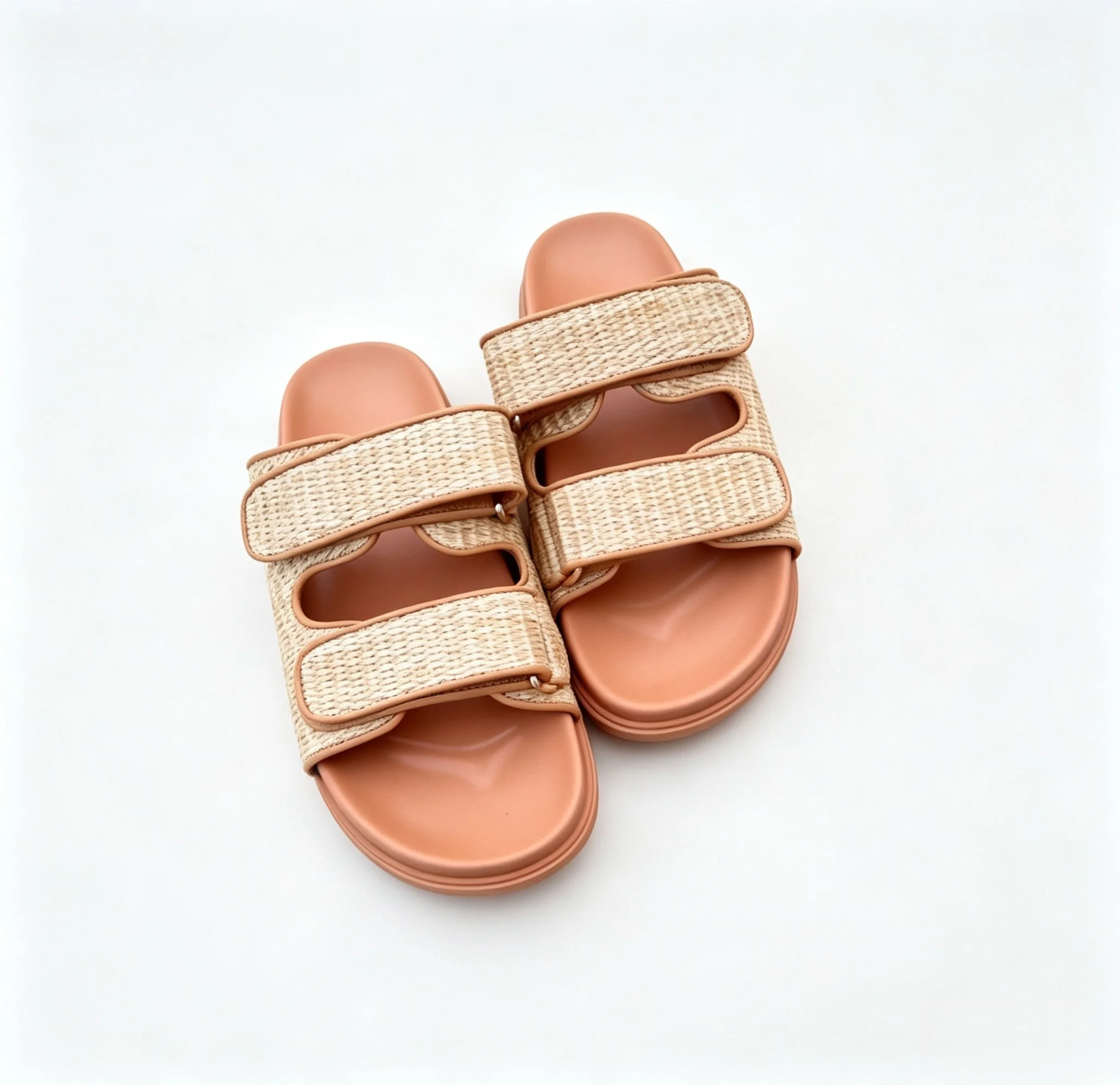 Classic Women's Sandals, Double Velcro Platform, Handmade Fashion Slippers, Versatile Commuter Shoes, Brand Discount 5XZ480