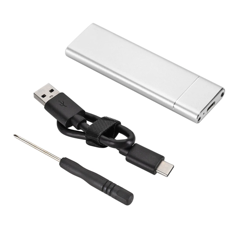 GRWIBEOU USB 3.1 إلى M.2 SSD صندوق القرص الصلب المحمول نوع C محول بطاقة الضميمة الخارجية الحال بالنسبة m2 SATA SSD 2230/2242/2260/2280
