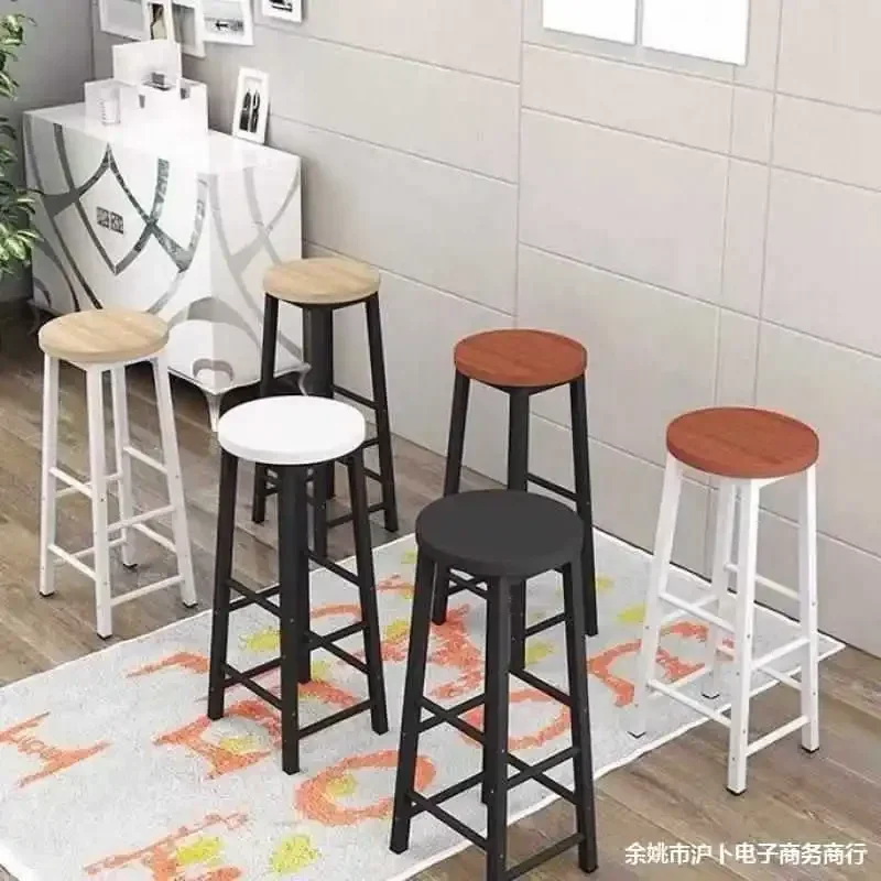 Bar Chair Tea Shop High Stool Bar Chair Home Backrest Bar Stool Simple Iron Front Desk Taburetes De High Foot Furniture