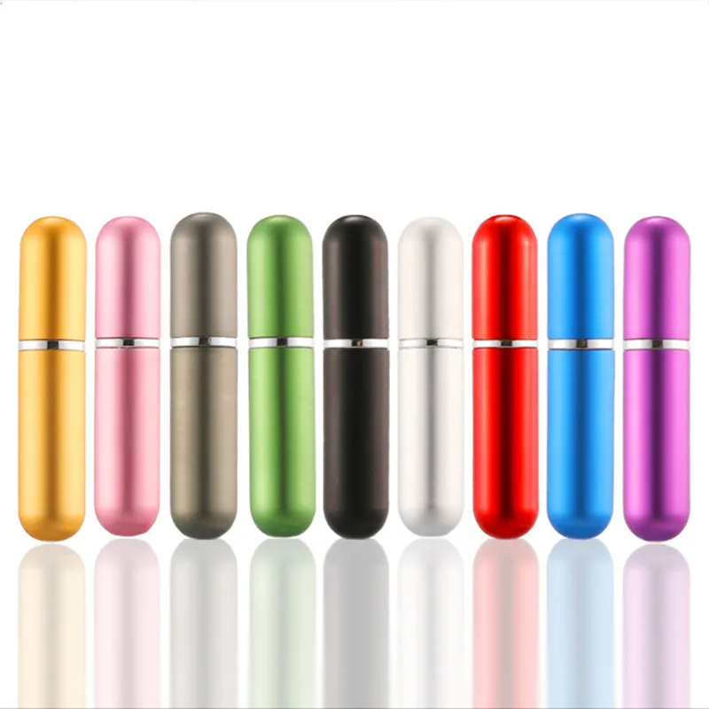 1PCS Fashion 5ml Portable Perfume Bottle Mini Aluminum Perfume Spray Bottle Travel Container Empty Atomizer Refillable Bottles