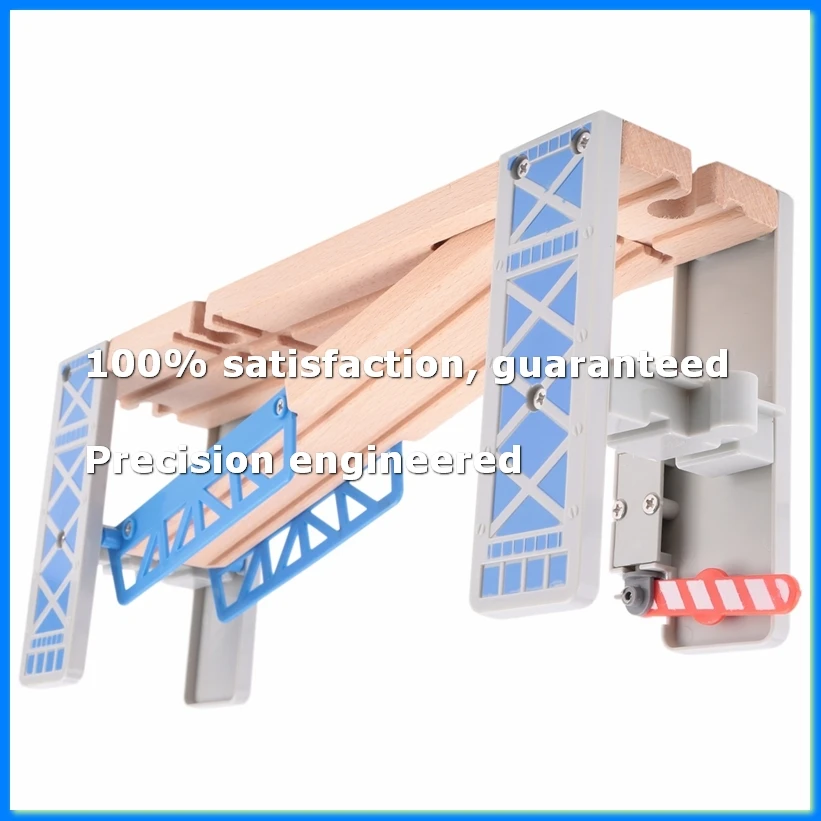 Juego de vías de tren de madera, puente de dos pisos de madera, accesorios de madera, modelo de pasarela, juguetes para niños, regalos para niños