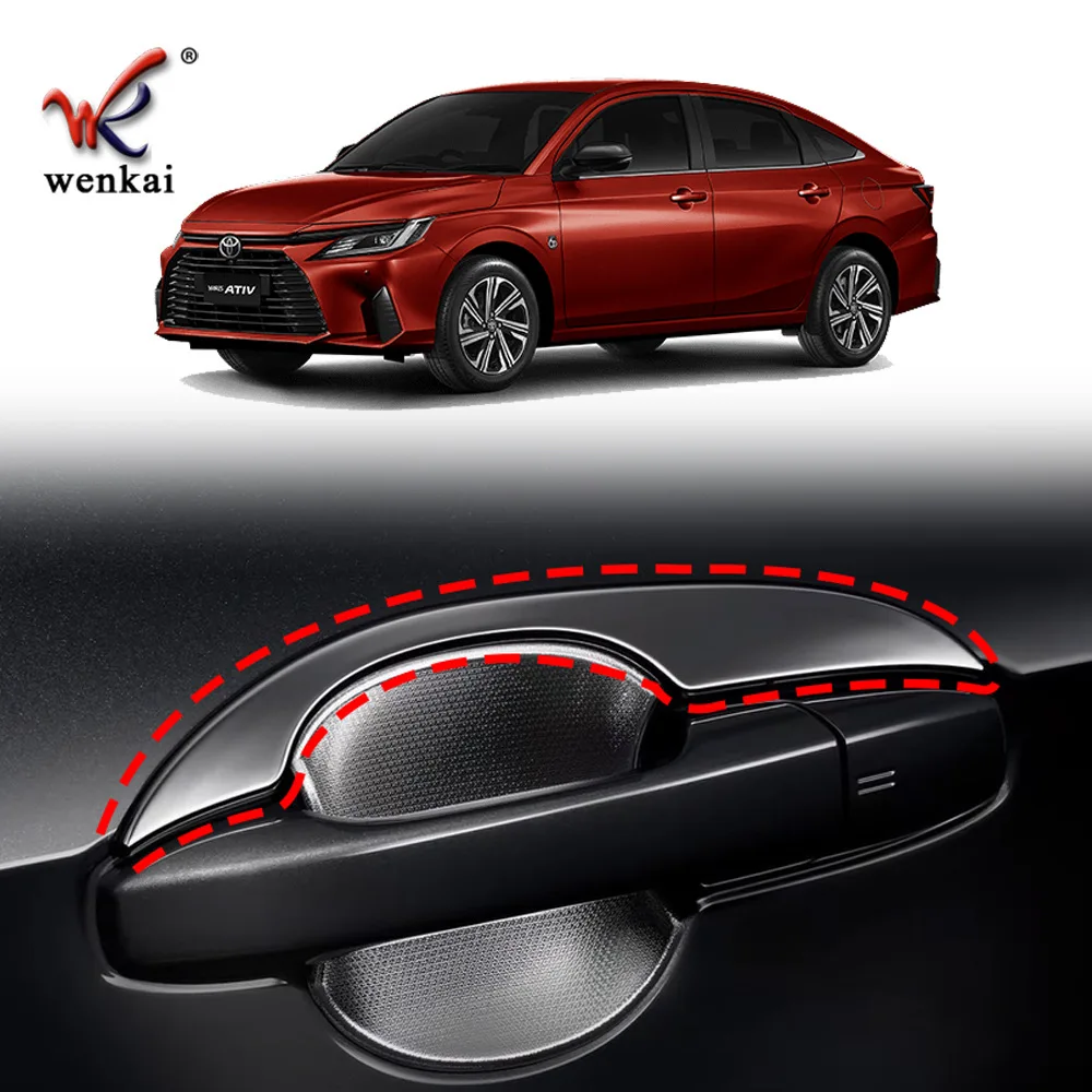 

Для Toyota Yaris Ativ VIOS 2022 2023, наружная боковая дверная ручка, крышка для двери, крышка рамы, защитная наклейка, автомобильные аксессуары