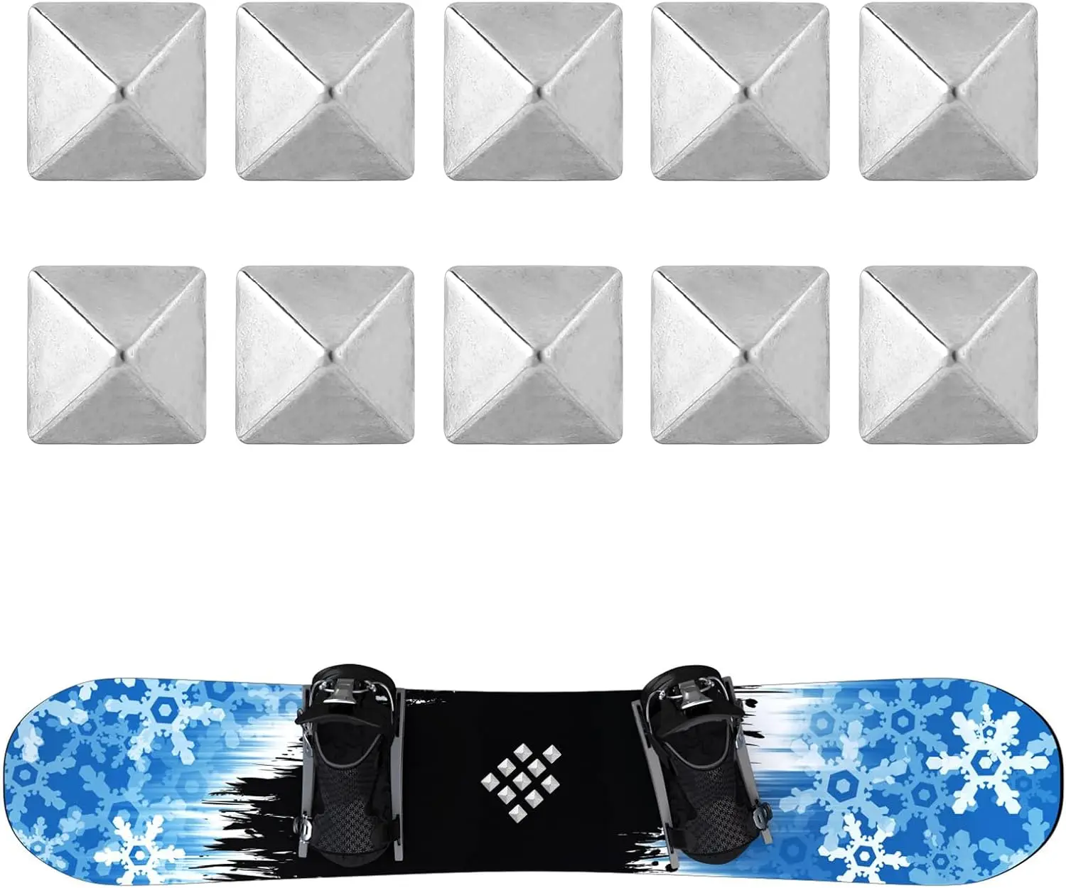 Pyramid Studs Snowboard Pads Anti-Rutsch Snowboard Spike Stomp Pad Selbstklebende Snowboard Step Boot Pedal Pad Zubehör