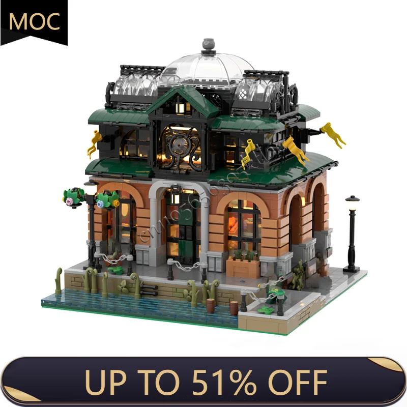 2073 parti MOC City Street Views Hall del mercato modulare Building Block Assemblaggio educativo Giocattoli per bambini Regali di compleanno popolari