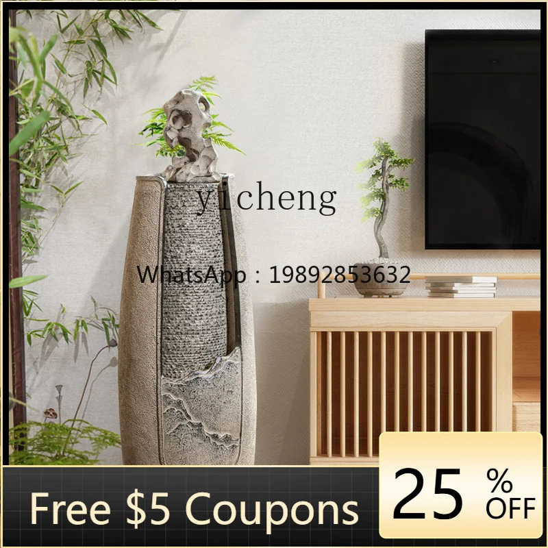 

1ZC living room floor-to-ceiling running water ornament rockery fountain landscape TV cabinet to circulating water decoration