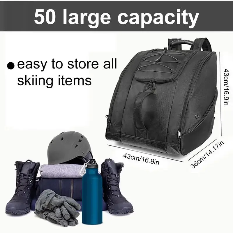 Ice Ski Snow Boots Bag Adjustable Professional Skating Shoes Storage Bag Waterproof Accessories for Ski Helmet Clothing Holders