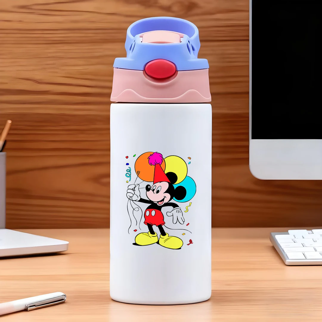

Disney Mickey Mouse cartoon skull hat accessory trendy cartoon cup 304 stainless steel cartoon straw cup childrens water cup N