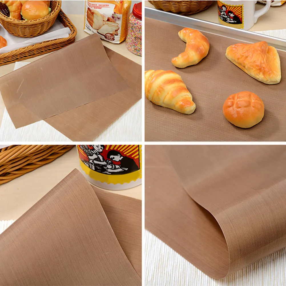 2Pcs Baking Tray Cloth High Temperature Resistant Non-Stick Baking Sheet Mat Grease-Proof Reusable for Oven and Bbq