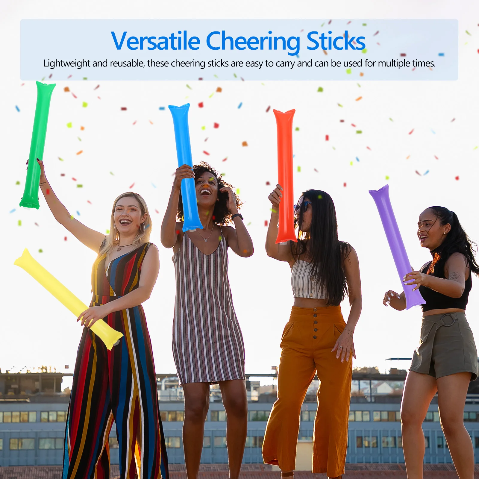 

40pcs Inflatable Sticks Noise Maker For Party Concert Sports Events Festival Portable Cheering Sticks Inflatable Noise Makers
