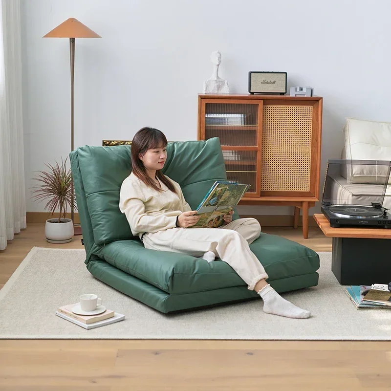 Lazy sofa Balcony seat Folding single reclining small sofa Japanese tatami bedroom bay window back chair