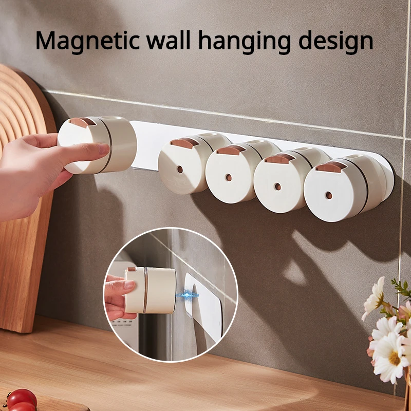 6pcs/set Creative Magnet Seasoning Pot Kitchen Spice Racks Measurably Controlled Salt Shaker Wall-mounted Kitchen Acceesories