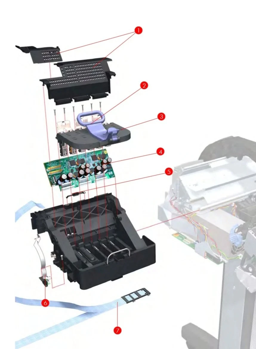 Imagem -02 - Pojan-conjunto de Transporte com Cabo Q667767004 44in Q6677-67001 Apto para h -p Designjet Z2100 Printer Plotter Part