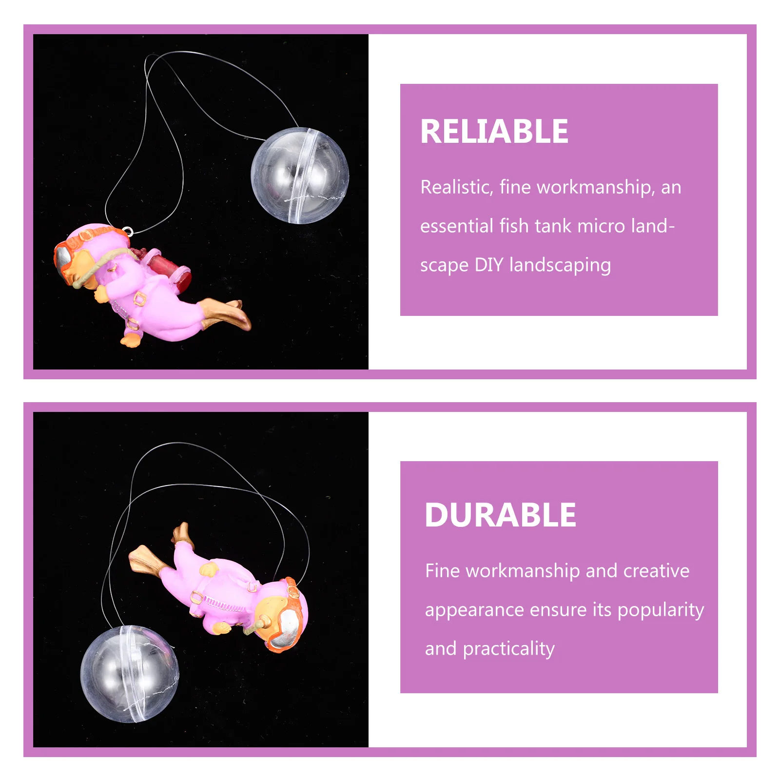 

1Set Fish Tank Diver Ornament Durable PVC Aquarium Landscaping Decor Creative Diver Shape Realistic Fish Tank Decor