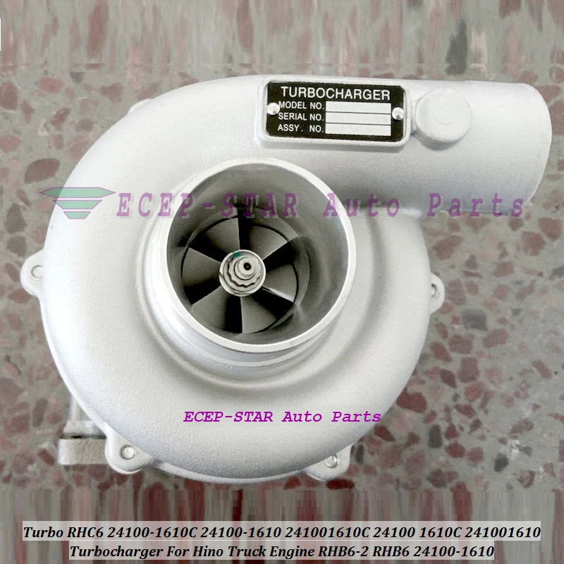 

Турбокомпрессор RHC6 24100-1610C 24100-1610 для двигателя грузовика Hino RHB6-2 RHB6 24100-1610 241001610C 24100 1610C 241001610