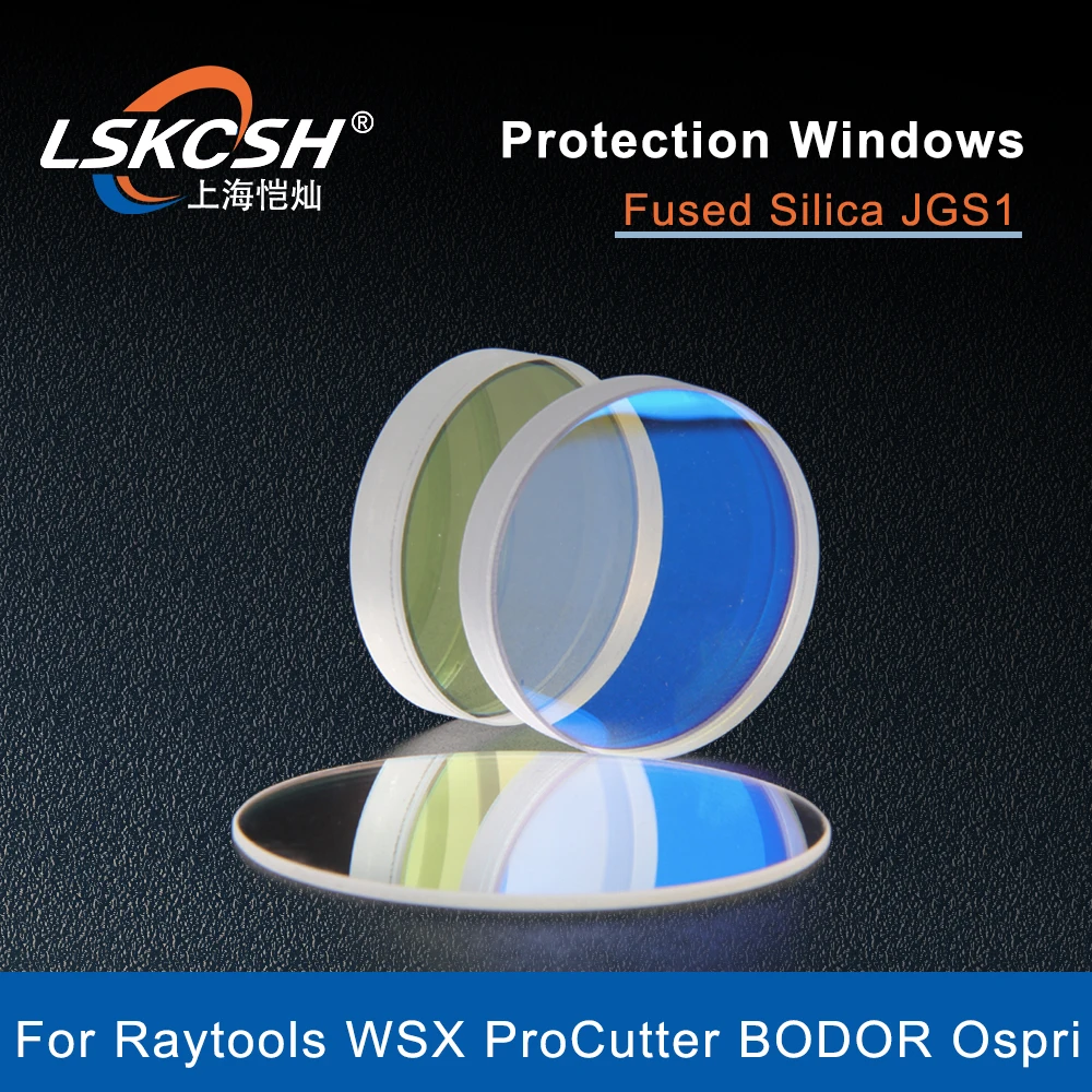 D40 Series Fiber Laser Protective Lens Glass Fused Quartz 40*2 42*3 43*2 45*3 48*3 46*4 For Laser Welding/Cutting Head
