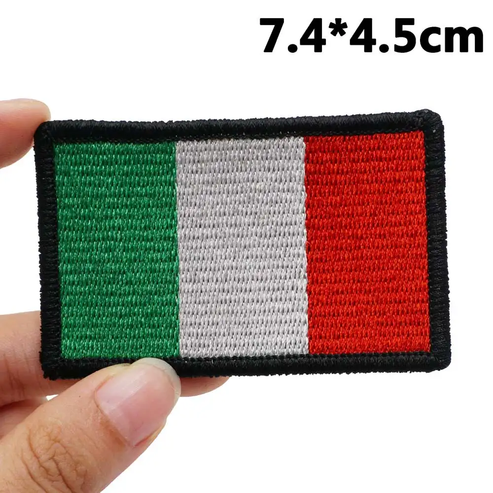 Italian flag Tactical Embroidery Patches for Backpacks and Clothing military Accessories with Hook backing or iron back